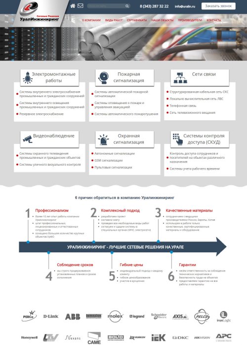 Сайт-каталог электросетевой компании г.Екатеринбург